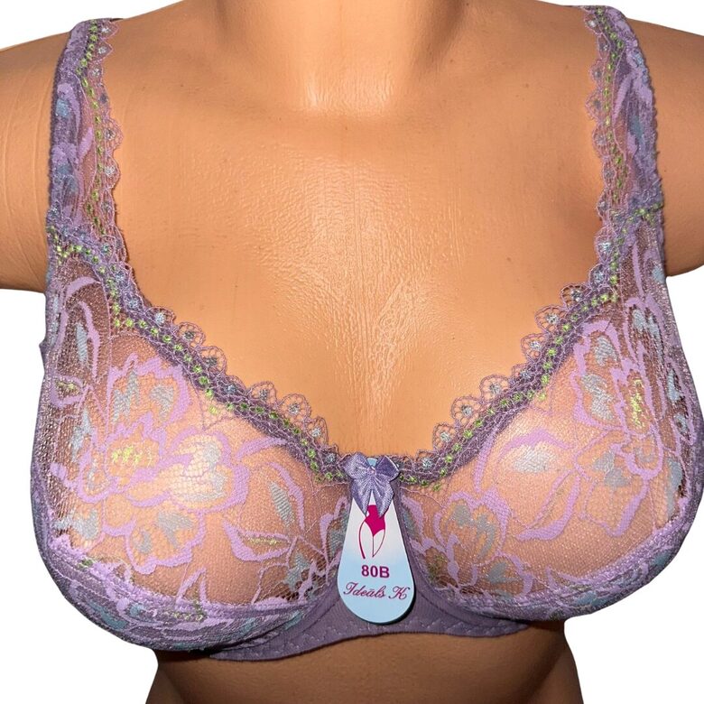 Bra with a half-padded cup, light purple